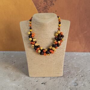 Acai Seed &Tagua Nut Sustainable Earth Colors Necklace funky Artisan Jewelry
